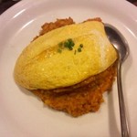 カレーリゾット　オムレツのせ