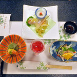 Michinoku An - 夕食（はじめにセットされていた料理）