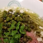 麺屋 六感堂 - ラム&ピースヌードル (焼きグリーンピース清湯)