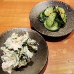 麺屋 六感堂 - ゴーヤとツナのサラダ＋きゅうり塩麹漬け