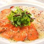 Carpaccio of salmon and fresh seasonal fish