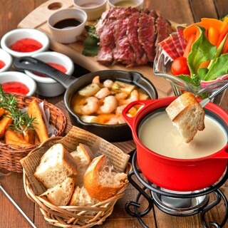 Cheese女子会コース とろ りチーズフォンデュ お肉たっぷり 3時間飲み放題付6品 3300円 横浜テラス 横浜西口駅前店 横浜 ダイニングバー 食べログ