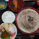 伝八寿し - ミニ海鮮丼＋ざるそば