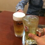 紅梅園 - R.1.9.21.昼 アサヒスーパードライ生ビール(中) @500円税別 vs ブラックニッカハイボール @400円税別 de 乾杯♪