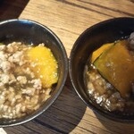 香林坊 - 鶏挽肉とカボチャの餡掛け(お通し)
