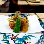 美加登家 - 鮎　うるかと味噌詰め　湯葉巻揚げ]