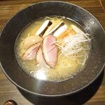 創作美味 わっぽい - 鴨ラーメン（塩）煮卵、メンマトッピング