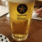 てっぺん大和家 - 生ビール(サッポロ黒ラベル)(580円)