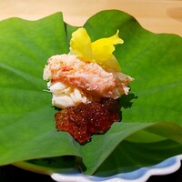 馳走 啐啄一十  - 毛蟹と金沢太胡　毛蟹の殼を砕いて8時間煮詰めたコンソメジュレ