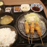 Satsuma Bokke Mon - 日替わり定食（黒豚串カツ定食）ご飯大盛り