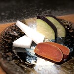 大どころ - ◆呑兵衛セット・・唐墨は軽く炙ってあり、つまみに最適。 水なすも箸休めにいいですね。