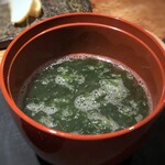 大どころ - ◆先ほどの鯛のお料理の出汁に「アオサ」を加えた汁物。鯛の旨味が出ていて美味。