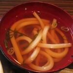 デラ - おにぎりモーニングのうどん ※拡大