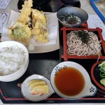 天塩 - 鱧の天ぷら定食(味噌汁⇒蕎麦へ変更)