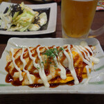 Okonomiyaki Gyuusujinegimaru - とんぺい焼き499円。