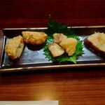 和もと - 2020/02お通し（左端は自家製がんも