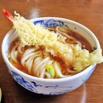 青木家 - 天ぷらうどん （海老１匹）
