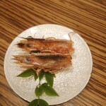 延喜寿し - 車えび頭の素揚げ