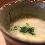 登喜和鮨 - 新潟産ハタの骨スープに鬼やサンの卵とじ