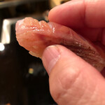 登喜和鮨 - 佐渡赤泊産黒むつ火箸炙り