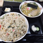 久美食堂 - ①炒飯半ラーメン定食(1,200円)