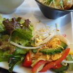 NeIL - 生野菜サラダ＆車麩と野菜のゴーヤチャンプル