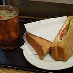 タミルズ - サンドランチ￥490-、　setアイスコーヒー￥200-