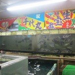 あちこちに水槽が。