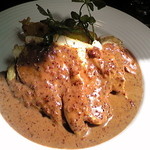 レストラン大宮 - 若鶏の蒸し焼き粒マスタードソース