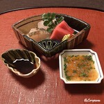 御料理 寺沢 - 割醤油と柑橘ﾎﾟﾝ酢を使い分け