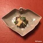 御料理 寺沢 - 薇と青菜の黄身酢掛け