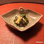 御料理 寺沢 - 薇と青菜の黄身酢掛け