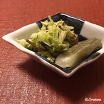 御料理 寺沢 - 甘藍の浅漬と胡瓜の古漬