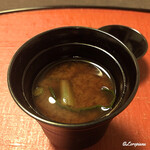 御料理 寺沢 - 青菜とお揚げさんの味噌汁