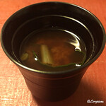 御料理 寺沢 - 青菜とお揚げさんの味噌汁