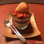 御料理 寺沢 - 餡とﾌﾞﾗﾏﾝｼﾞｪ､苺と白い苺