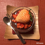 御料理 寺沢 - 餡とﾌﾞﾗﾏﾝｼﾞｪ､苺と白い苺