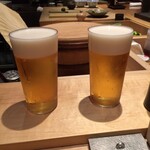 焼き鳥 とりら - ビールで乾杯