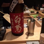 焼き鳥 とりら - 二人で日本酒をいただきます