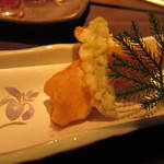 個室和食 紅炉庵 - 海老真丈と玉蜀黍の極薄パイ包み姫アスパラパイ包み（'13.05月より）