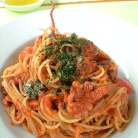 オステリアガウダンテ 神戸ハーバーランド店 - 明石産タコのトマトソーススパゲッティ