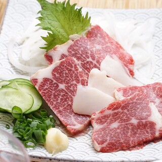 We have horse sashimi and horse dishes available.