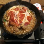 Igarashi Souko - 壺漬け熟成 しょうが焼き定食 980円、カセットコンロで提供され、セルフで焼き上げます