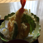 Mikawaya - 海老x1、キスx1、野菜・キノコが5〜6品