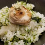 馳走 啐啄一十  - (21)蛤(三重県桑名産)&青海苔ご飯
      青海苔の甘みが拡がる炊き込みご飯は初めて頂くメニューでした。
      蛤は初夏～夏が産卵期で禁漁期間。
      旬は産卵前の春～初夏。
      今が旬の旨みを堪能
