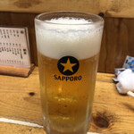 もつ焼 でん - 冷えっ冷えの生ビール