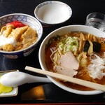 寿々喜そば屋 - 料理写真:冷やしラーメンミニカツ丼セット