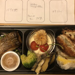 広尾小野木 - 魚が主食のセット（ノドグロ焼き、ホオズキトマトさくらんぼの白和え、カキフライ）