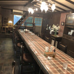 再度山荘 - でも帰りにテラスに出ると、そちらの方が涼しかった