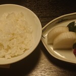 山の茶屋 - ご飯、お新香